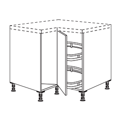 Karussell-Eckschrank, 80 cm, nobilia UEDK80