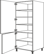 Hochschrank Geschirr-/ Vorratsschrank, 60 cm, nobilia HDV60-1