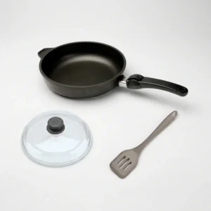 Der Klassiker - Starter - Set, 3-tlg, Gusspfanne mit Deckel, 28 cm, Pfannenwender
