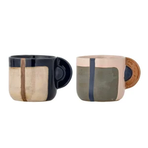 Bloomingville Tasse BOLIVIA bunt 2er Set | Ø9x8cm