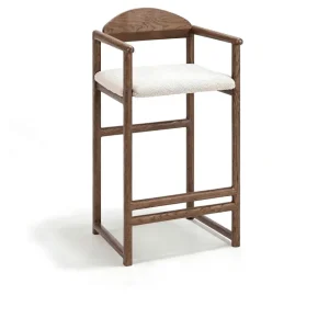 by Crea® Barhocker CARL Dunkle Eiche Bouclé Ivory