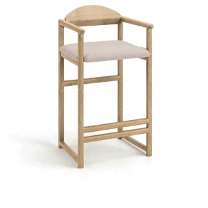 by Crea® Barhocker CARL Eiche Natur Bouclé Greige