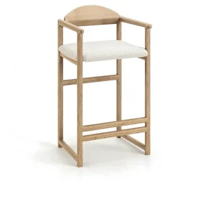 by Crea® Barhocker CARL Eiche Natur Bouclé Ivory