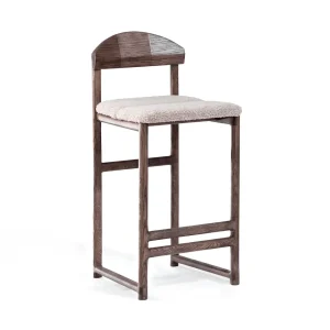 by Crea® Barhocker TED Dunkle Eiche Bouclé Greige