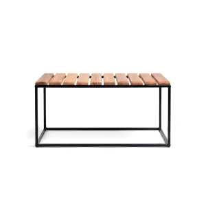 by Crea® Garten-Sitzbank HEDVIG Schwarzes Gestell & Teak