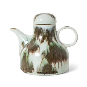 HKliving Kaffeekanne TIDE 70´s Ceramic bunt | 19x14x17,7cm