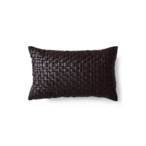 HKliving Kissen WOWEN braun Kunstleder | 50x50x4cm