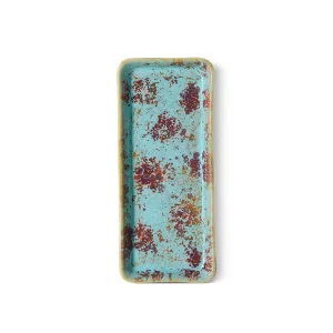 HKliving Platte PATINA 70s Ceramics bunt | 7,7x18x2cm