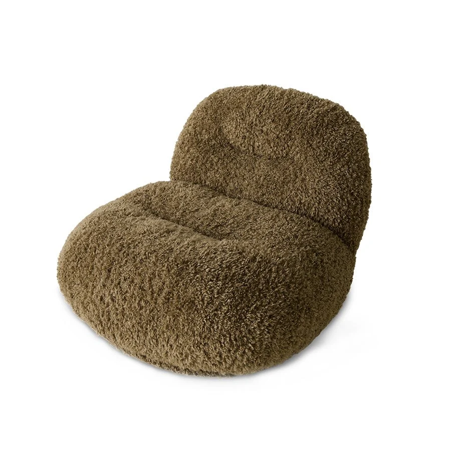 HKliving Sessel MELOA Teddy braun | 92x100x74cm – Bild 4