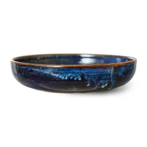 HKliving Teller tief L RUSTIC BLUE Chef Ceramics blau | Ø21,5x4,8cm