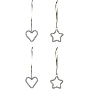 House Doctor Ornament CONNECT silber 4er Set | 5,5x5,5cm