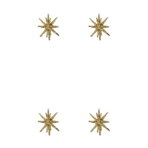 House Doctor Ornamente 4er Set SPIKE KLEIN braun glitzer | Ø 7,5 cm