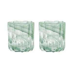House Doctor Teelichthalter CURL grün 2er Set | 8x11,5cm