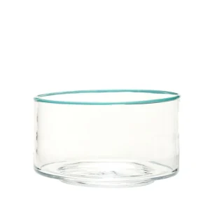 Hübsch Schale CLEA LARGE Glas klar türkis | Ø30x18cm