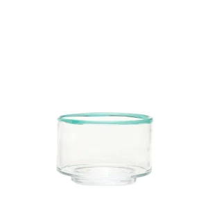 Hübsch Schale CLEA MEDIUM Glas klar türkis | Ø20x14cm