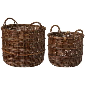 IB Laursen Korb BROWN 2er Set braun | Ø 36cm & 45cm