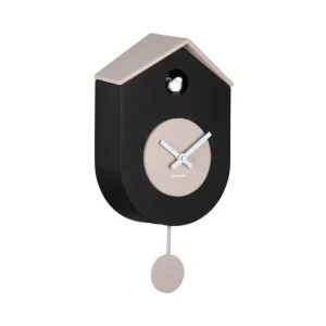 Karlsson Kuckucksuhr GRATO CUCKOO black & warm grey | 9x18x3 cm