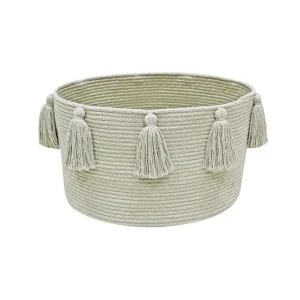 Lorena Canals Korb NEW TASSELS olive | 40x40cm
