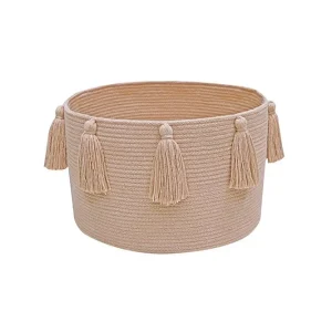 Lorena Canals Korb NEW TASSELS rose | 40x40cm