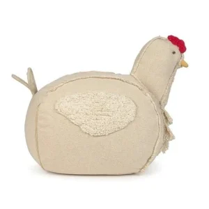 Lorena Canals Pouf Hähnchen natur | 44x60x40cm