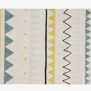 Lorena Canals waschbarer Teppich AZTECA vintage blau | 160x120cm | 160x120x0cm