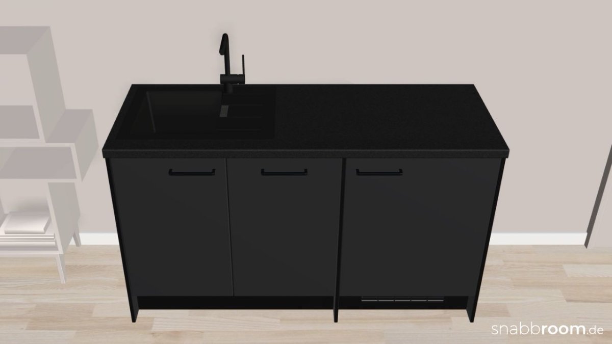 nobilia Büroküche Office SGKM155, 155,1 cm, Spüle, Geschirrspüler, Kühlschrank, Wandschrank mit Mikrowelle – Bild 4