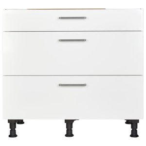 Kochstellenschrank / Unterschrank, 332 Alpinweiss, 90 cm, nobilia elements KS2A90