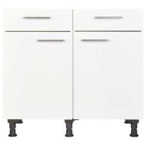 Unterschrank, 2 Schubkästen, 1 Einlegeböden, 2 Türen, 332 Alpinweiss, 90 cm, nobilia elements US90