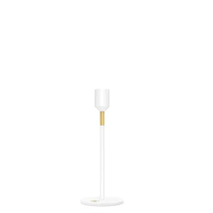 Nordic Flame Kerzenständer WHITE weiß gold 19cm