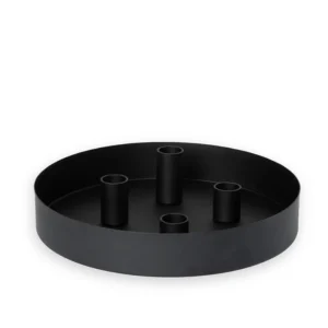Storefactory Kerzenhalter SUND 4er schwarz | Ø 24cm x 4cm