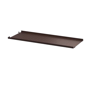 String Furniture Regalboden aus Metall niedrige Kante B78 x T30, Dunkelbraun