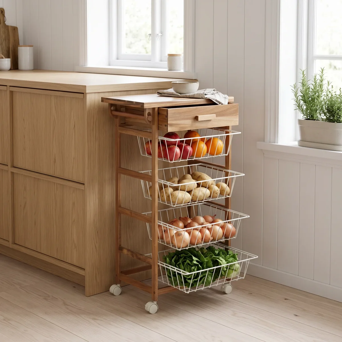 Houten keukentrolley met opbergmanden Five® – Bild 2