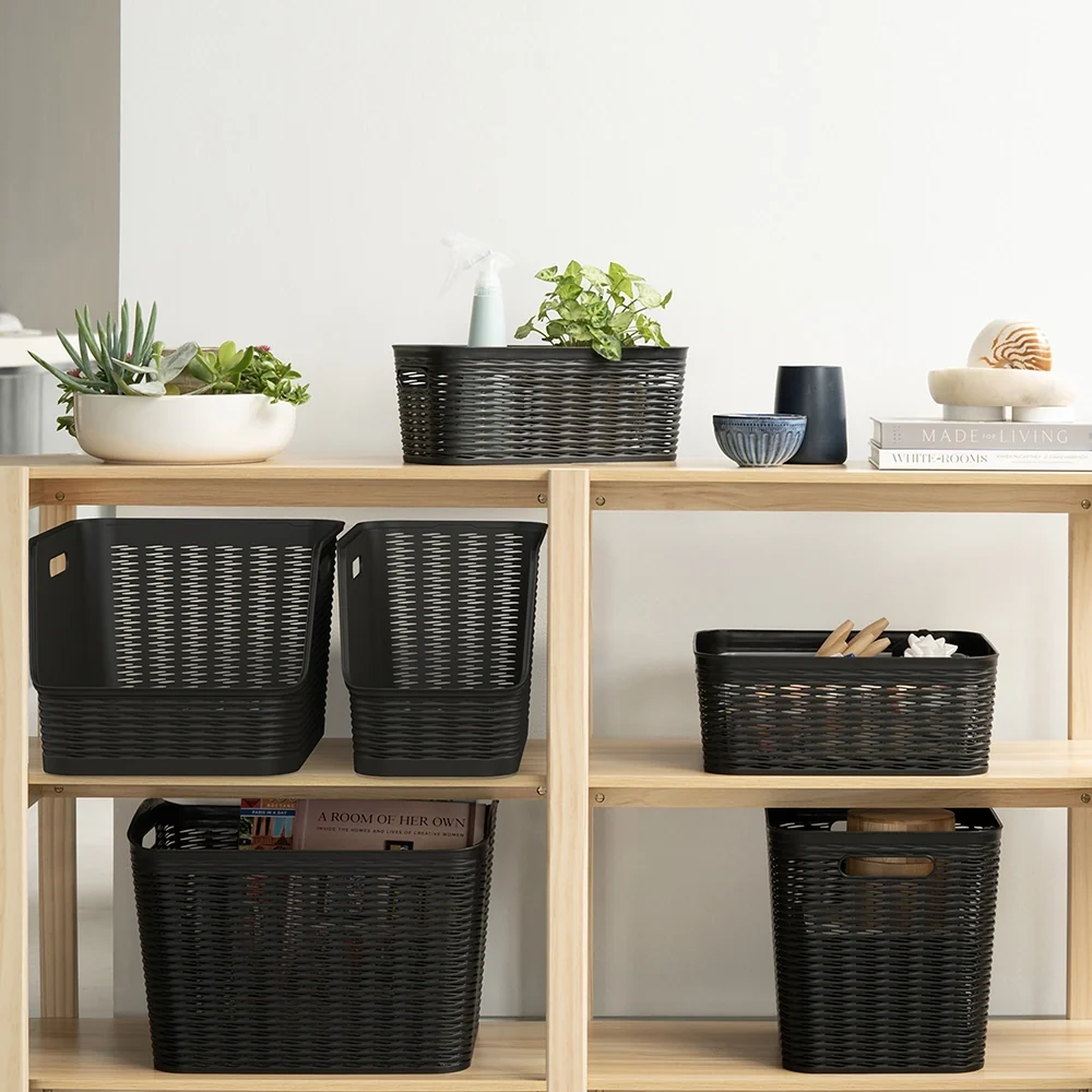 Schwarzer Kunststoffkorb Ezystorage - Wave – Bild 3